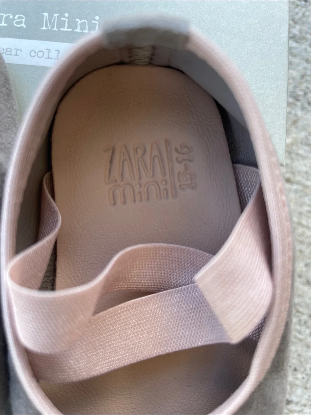 Zara Minis baby girls Mary Jane criss cross shoes mocha pink 3-6 mo - Picture 2 of 5